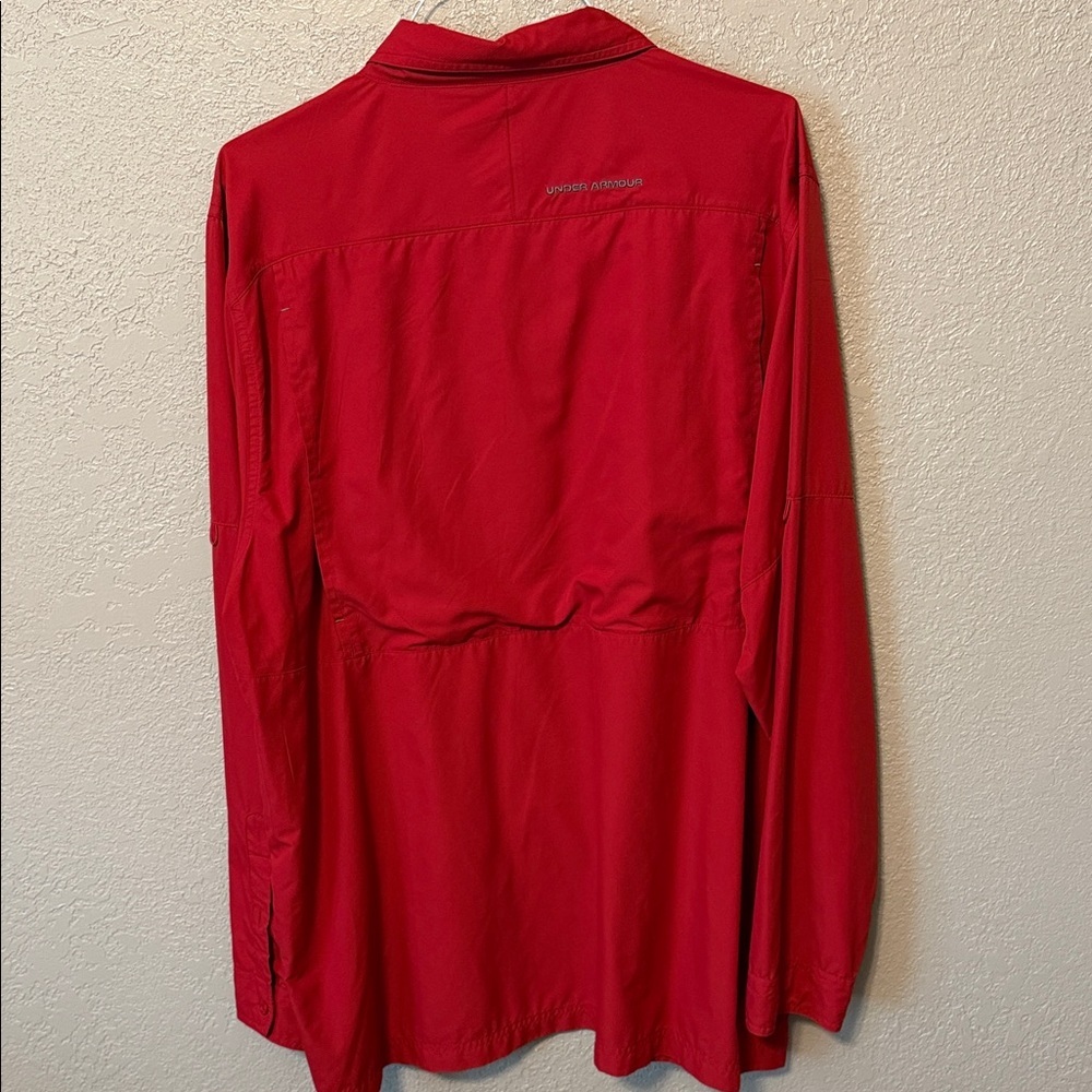 Under Armour Men's Red Fish Hunter Solid Long-Sleeve Shirt Size 3XL - Picture 4 of 4